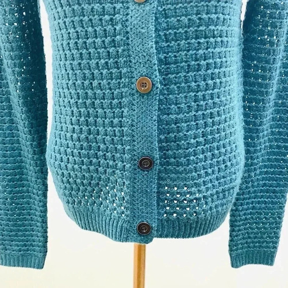CASLON Women Long Sleeve Button Down Green Casual Cardigan Sweater Size Small - Picture 3 of 10